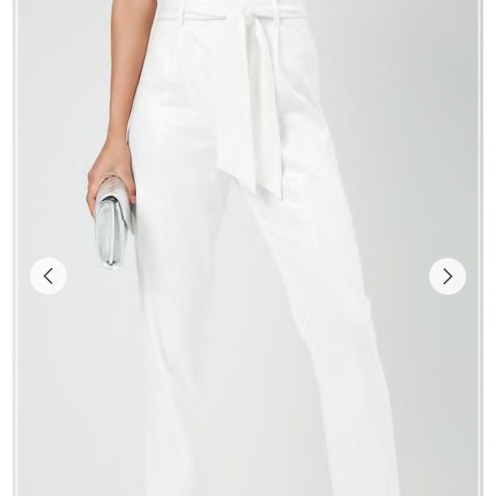 White sequin pants